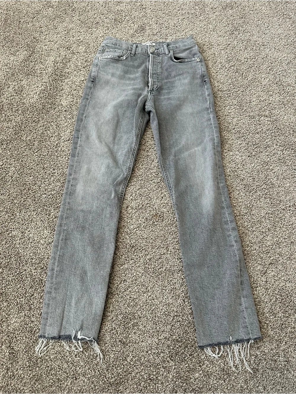 Agolde Button-Fly Denim Jeans - Picture 1 of 4
